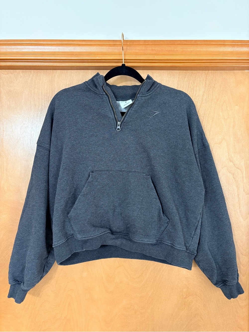 Gymshark Charcoal Gray Half-Zip Sweatshirt